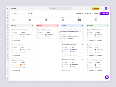 RecruitSmart — Task Kanban View for School HR Platform dashboard education employee hiring hr hrm human resources job kanban design product design recruitment saas saas design school staff task management team management ui ux web design