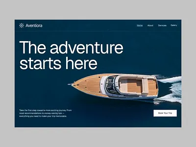 Aventiora — Luxury Travel Hero Motion aesthetic animation cinematic design graphics hero interaction landing page luxury minimalism modern motion travel ui web website yacht