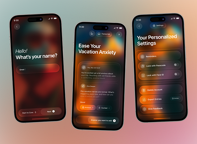 AI Therapy App UI ai chatbot app ai design chatbot ui dark design app green health health chatbot healthcare ai app mental health ai mental health app mental health chatbot mindfulness app mobile app orange therapy therapy app ui kit virtual care wellness chatbot