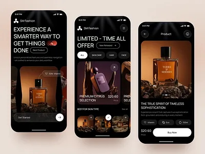 Luxury Perfume & Beauty Store Mobile App UI/UX Design app app interface beauty app design clean ui design ecommerce app ui fashion ecommerce app fragrance app design ios luxury app design luxury brand ux minimal app ui mobile app mobile app ui desig mobile ecommerce app modern ecommerce ui perfume app ui perfume ecommerce app ui uiux uiux design