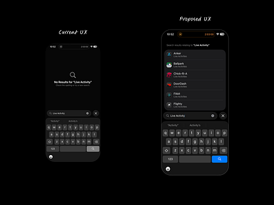 iOS 26 Settings Search Improvement Concept apple concept correction feature fix idea improve improvement ios ios 26 iphone issue search settings ui update ux