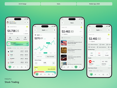 AI Powered Stock Trading Mobile App app design finance tracker fintech design investment app mobile app mobile app design mobile finance mobile trading mobile trading app portfolio tracker product design saas startup stock market stock trading stock trading app trading trading app trading mobile app trading platform