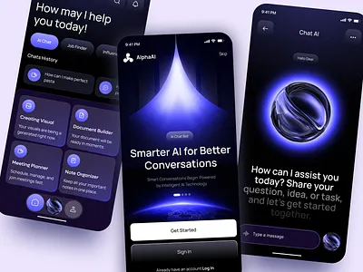 AI Assistant Mobile App UI/UX Design ai app ai app desing ai tecnology ai voice artificial intelligence chat gpt design interface gpt chat ios app design machine learning mind journey mind journy mobile app product design ui uiux ux voice text