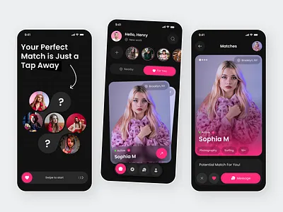 Dating Mobile App Design app design app designer app developer clean ui dating dating app dating platform ios app designer love app match app messaging app mobile mobile app social app social media ui ux designer ux designer