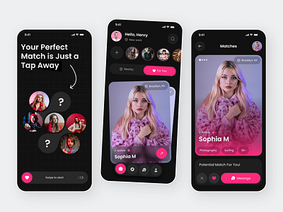 Dating Mobile App Design app design app designer app developer clean ui dating dating app dating platform ios app designer love app match app messaging app mobile mobile app social app social media ui ux designer ux designer