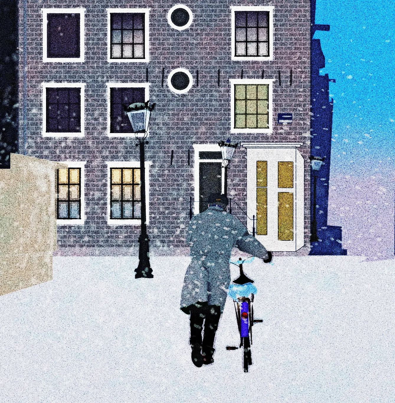 snow :: WIP - first render cyclist doodle illustration noise rough shunte88 snow vector wip