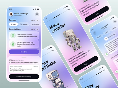 SmartlyAI - AI Mobile App ai ai app ai app design ai assistant ai mobile app ai music app design app developer app home page ios app design mobile app mobile app design mobile design onboarding smartlyai uiux uix rouf user interface