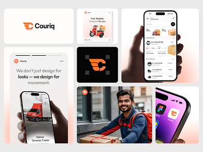 Couriq Branding System | Courier App Identity Design brand identity design branding branding system brandmark logo design courier company branding delivery service logo design logo design concept modern branding system product design professional branding design visual identity system design