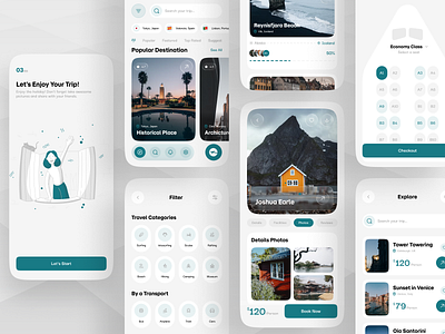 Travel Mobile App adventure app app design design flight booking app hotel booking app minimal mobile app mobile app design mobile application tourism tourist travel travel agency travel app traveling trip uset interaface ux vacation