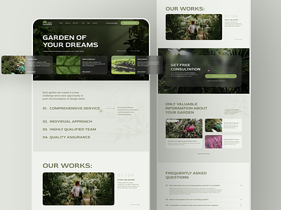 Website design for Landscape company color palette corporative website figma landscape landscape company logo logo design ui ui design uiux uiux design ux ux design web design website design