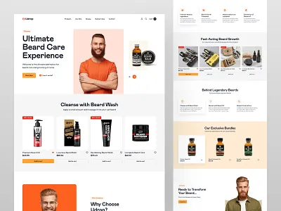 Beard Care Home Page - Udrop beard cart ecommerce landingpage ecommerce store ecommerce website landing page online shopping online store sales page visual design web design website design