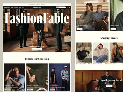 Luxury Fashion Ecommerce Website UI clean design ecommerce ui editorial design fashion ecommerce fashion website homepage design luxury ui minimal ui modern ui online store responsive design retail website shopping website ui design web design