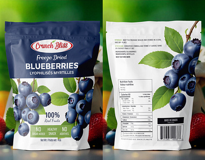 Blueberries Pouch Bag And Packaging Design blueberries brand design branding design food pouch fruits label fruits pouch graphic design label design label packaging package packaging design pouch bag pouch design product packaging stand up pouch visual design