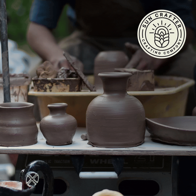 Sun Crafter — Minimal Circular Sun & Leaves Clay Craft Logo brand identity branding design design logo flat graphic design icon illustration line line art logo logo design logos logotype minimal minimalist modern timeless ui unique