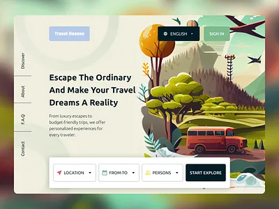 Travel Agency landing design figma illustration landing travel ui uiux ux web web design