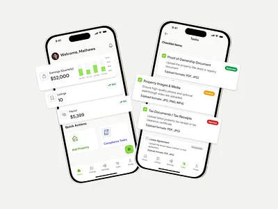 Property Management App – Dashboard & Compliance Workflow appdesign dashboarddesign designsystem enterpriseux fintechui mobileui operationsdashboard productdesign productstrategy propertymanagement proptech realestateapp saasdesign taskmanagement uidesign uxdesign workflowdesign