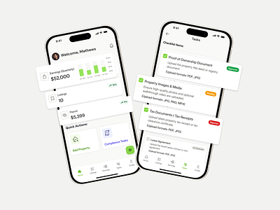 Property Management App – Dashboard & Compliance Workflow appdesign dashboarddesign designsystem enterpriseux fintechui mobileui operationsdashboard productdesign productstrategy propertymanagement proptech realestateapp saasdesign taskmanagement uidesign uxdesign workflowdesign