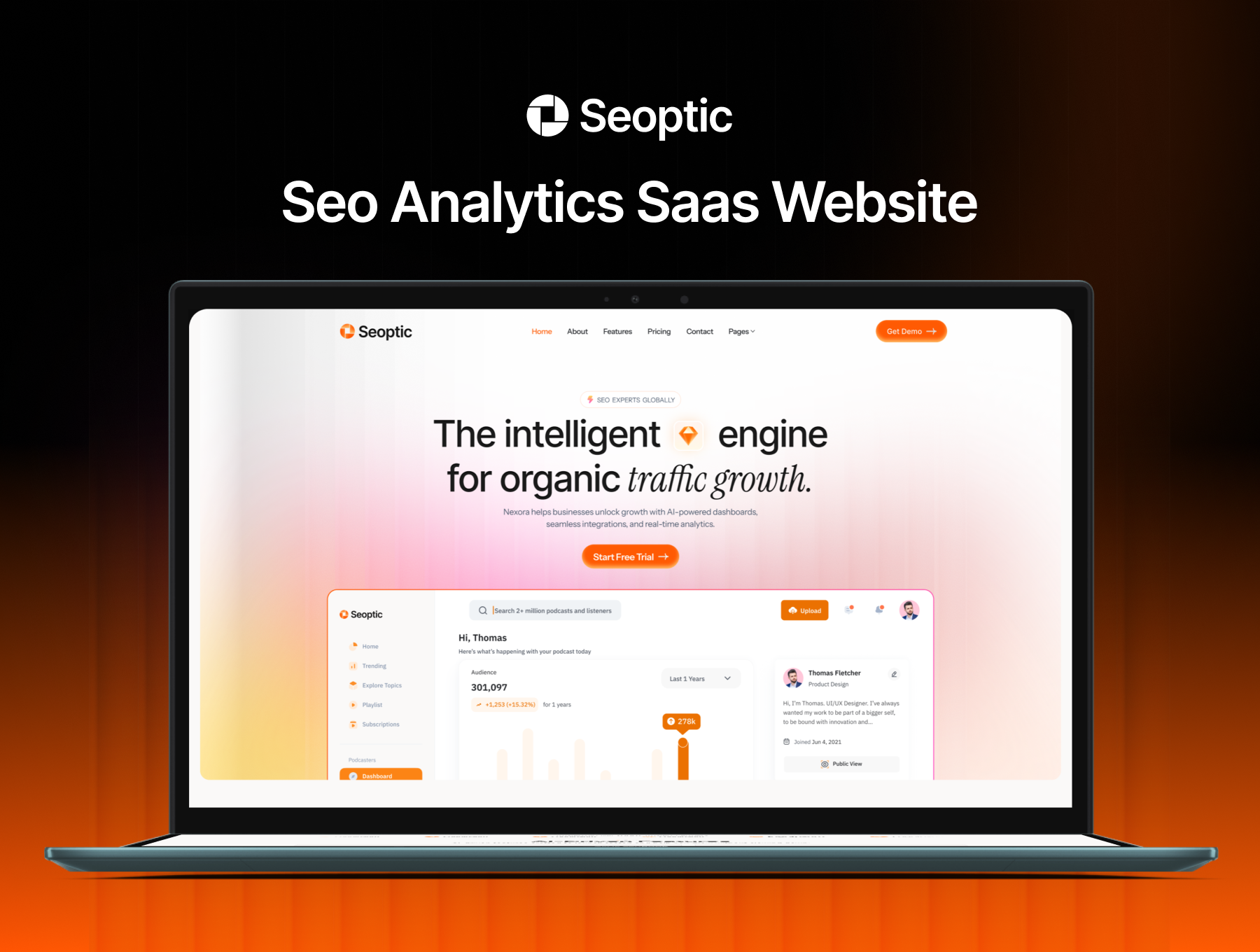 Seoptic - SEO Analytics SaaS Landing Page analytics clean design design inspiration inspiration landingpage minimal productdesign saas saasdesign seo seotools template theme uidesign uiux uxdesign webdesign