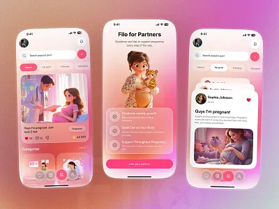 Pregnancy Tracker Mobile App app app design appdesign baby app baby tracker app family app healthcare ios minimal mobile app motherhood app parenting app period tracker pregnancy pregnancy app pregnancy journey trackerapp wellness app