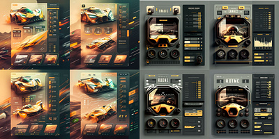 Racing Game UI design ui