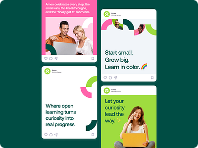 Social Media Visuals for an Education Platform branding design education graphic design outcrowd social social media ui visual visual identity