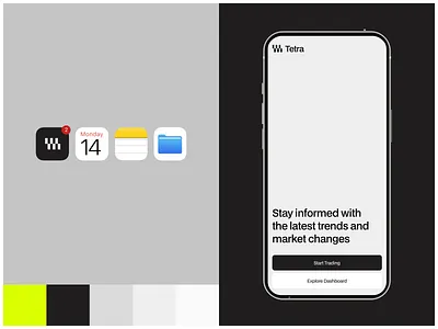 Tetra — A Bold, Minimalist Crypto Wallet Experience app crypto dark design editorial finance financial app fintech minimal mobile modern simplicity swiss design trading typography ui ux design wallet