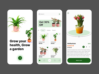 Plant Shop Mobile App Design! mobile app plant planta plantin tree app typography uiix