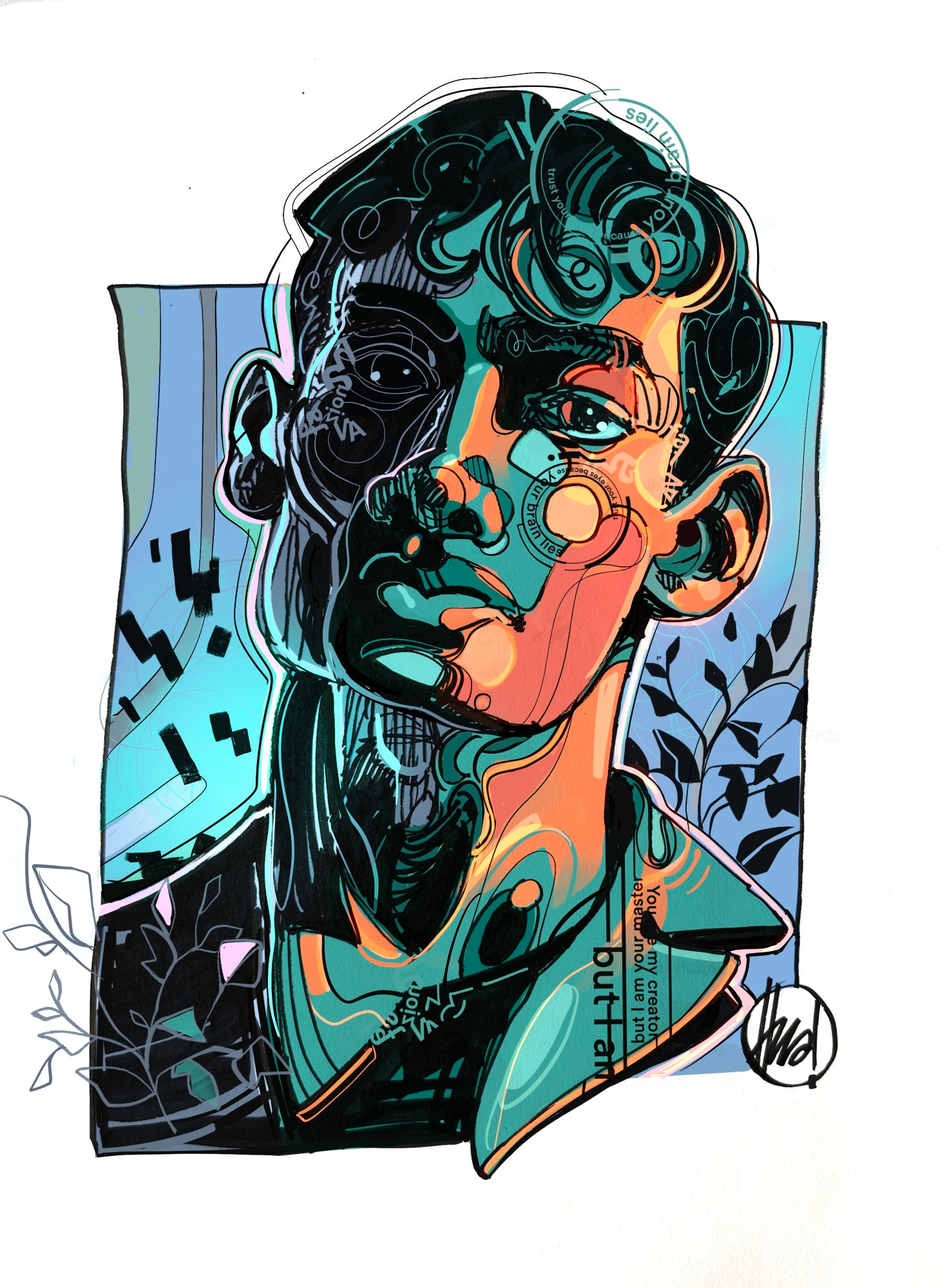 Trust Your Eyes 👀 avantgarde drawing process freestyle illustration portrait poster art sketching