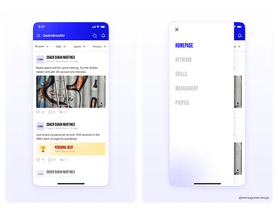 ⚽ PlaySmart – Football Training App! dashboard football football app learning app light theme mobile app mobile app design navigation score side nav soccer soccer app sports sports app ui uidesign