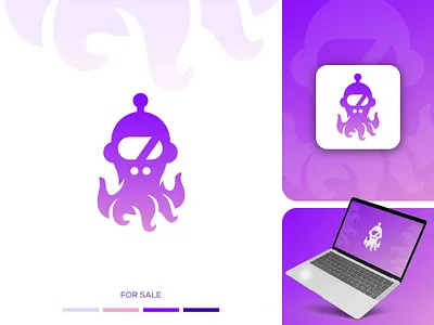 Octopus Mascot · Tech / Modern Gaming Logo For Sale creative logo cute mascot digital agency logo gaming logo gradient logo mascot logo modern logo octo logo octopus logo squid logo startup logo tech logo