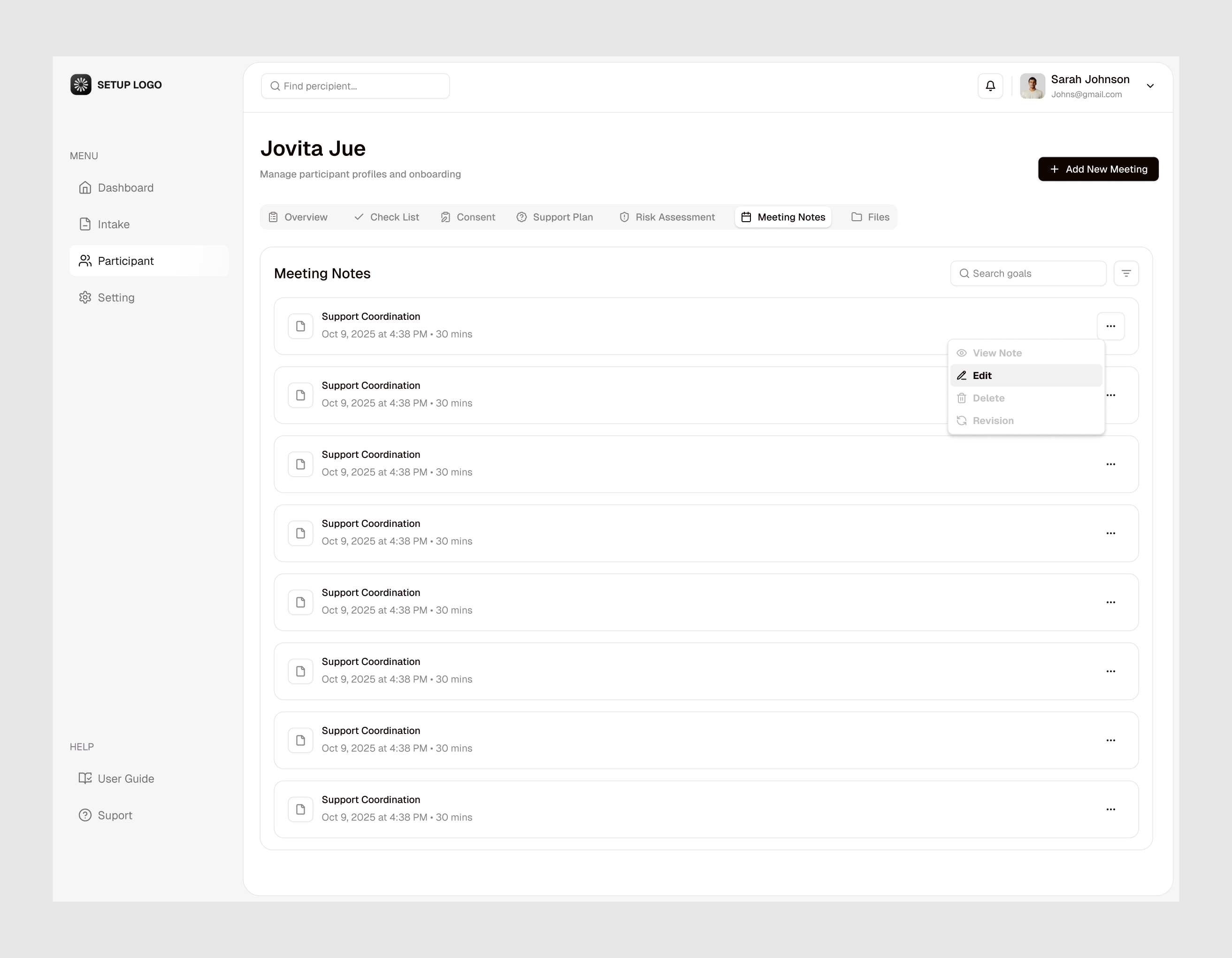 Meeting - Notes Library ai meeting assistant ai summarize dashboard meeting meeting notes library meeting note note taker summarizer text summary transcript ui ux