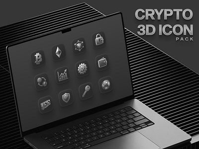 Crypto 3D Icon Pack 3d 3d icon black and white crypto crypto icon dark icon icon icon illustration icon pack illustration mock up product design