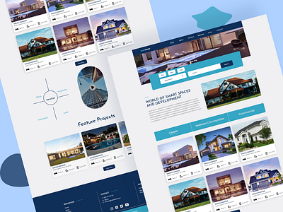 Real estate website template design adobe xd blog page ui landing page project real estate ui ui desing ux design uxui website template