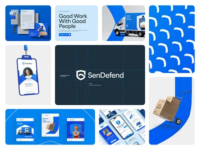 SenDefend - Brand Board animation brand identity branding components figma graphic design logo logo unit mockups moodborad motion graphics pattern social media typography ui