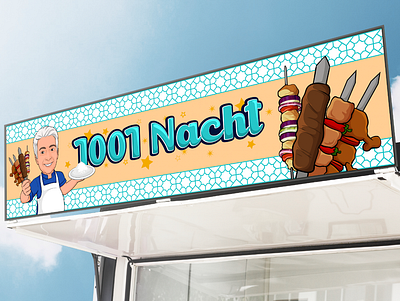 Custom Restaurant Sign in Cartoon Style| Cartoon Food Logo cartoon cartoon style food food cartoon food logo kebab kebab logo logo portrait portrait logo restaurant