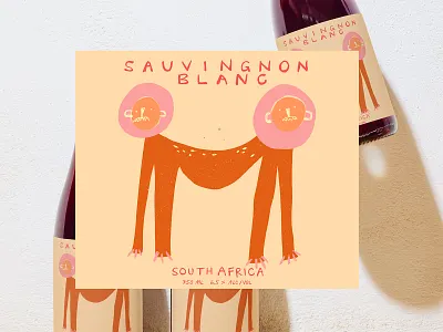 Unique & Quirky Folk Art Wine Label Illustration alcohol bottle packaging branding folk art graphic design hand drawn illustration illustrator label packaging natural wine organic wine packaging typeface unique label wine wine art wine bar wine bottle wine label wine label packaging