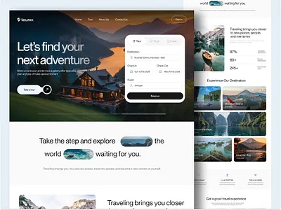 Travel Website Design adventure landingpage tour tourism travel travel agency travel app travel booking travel homepage travel landing travel landing page travel ui travel ui design travel ui ux travel web travel website ui design