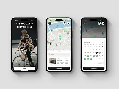 Smart Bike Storage App app design bike booking app clean ui cycling figma interaction design interface mapping minimalist design mobile app navigation product design prototype reservation app smart city ui design user experience ux design