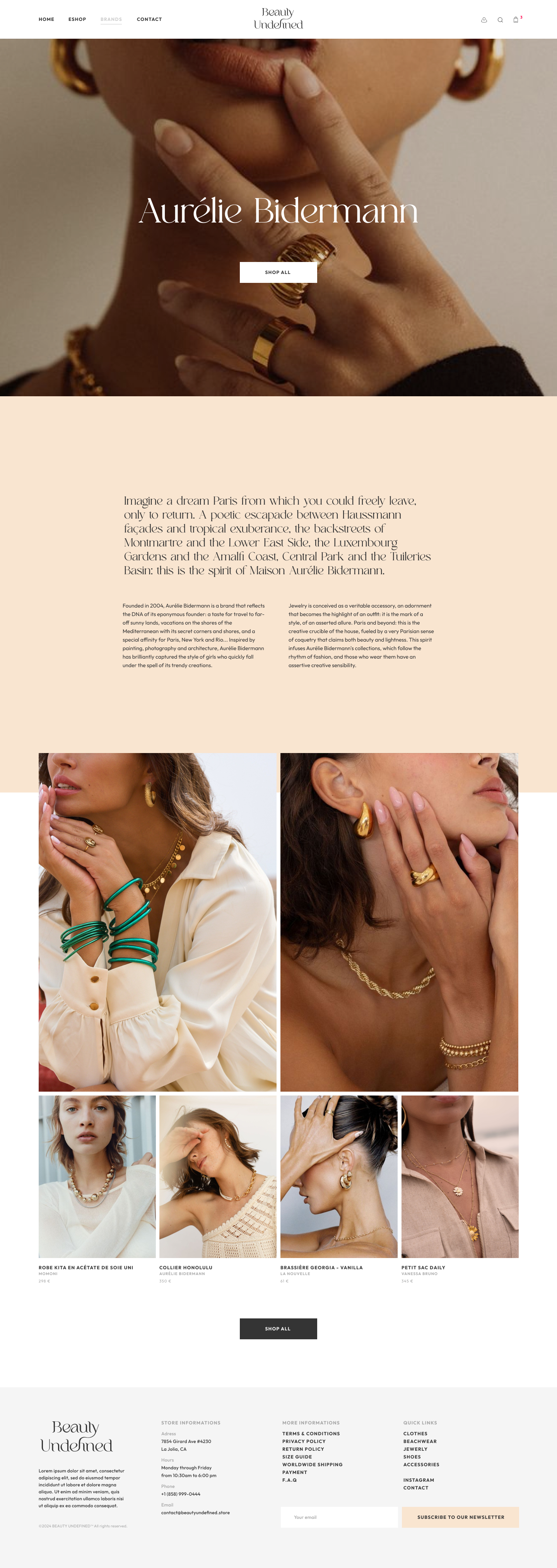 Beauty Undefined digital ecommerce eshop fashion mode website