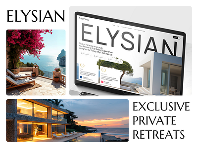Elysian - Exclusive Private Retreats branding design illustration logo luxury minimalistic retreat ui ux web website