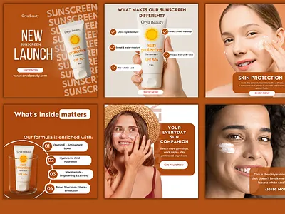 Skincare Brand social media post design cosmetic brand graphic design instagram post marketing materials skincare brand skincare post social media design social media post sunscreen post