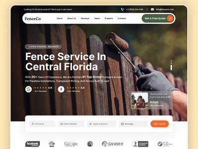 Fence Services Website Design construction development fencing contractor fencing website figma landing page ui uiux user interface web web design webflow website design wordpress