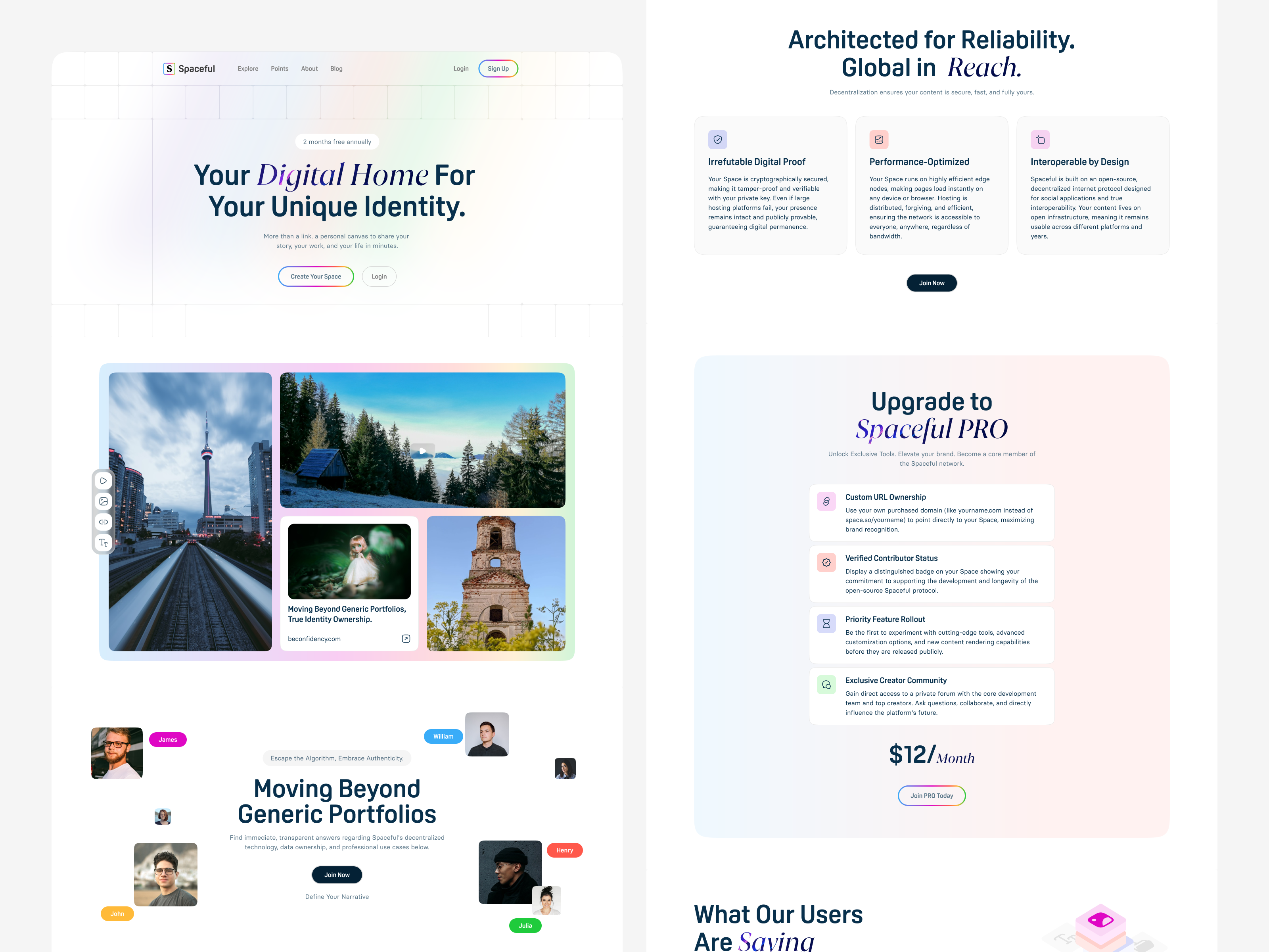 Example of Personal Web Space Platform – Modern, Clean & Landing Page UIUX