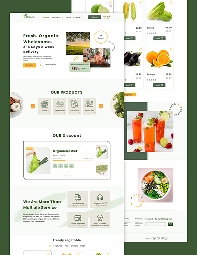 Organic web graphic design ui