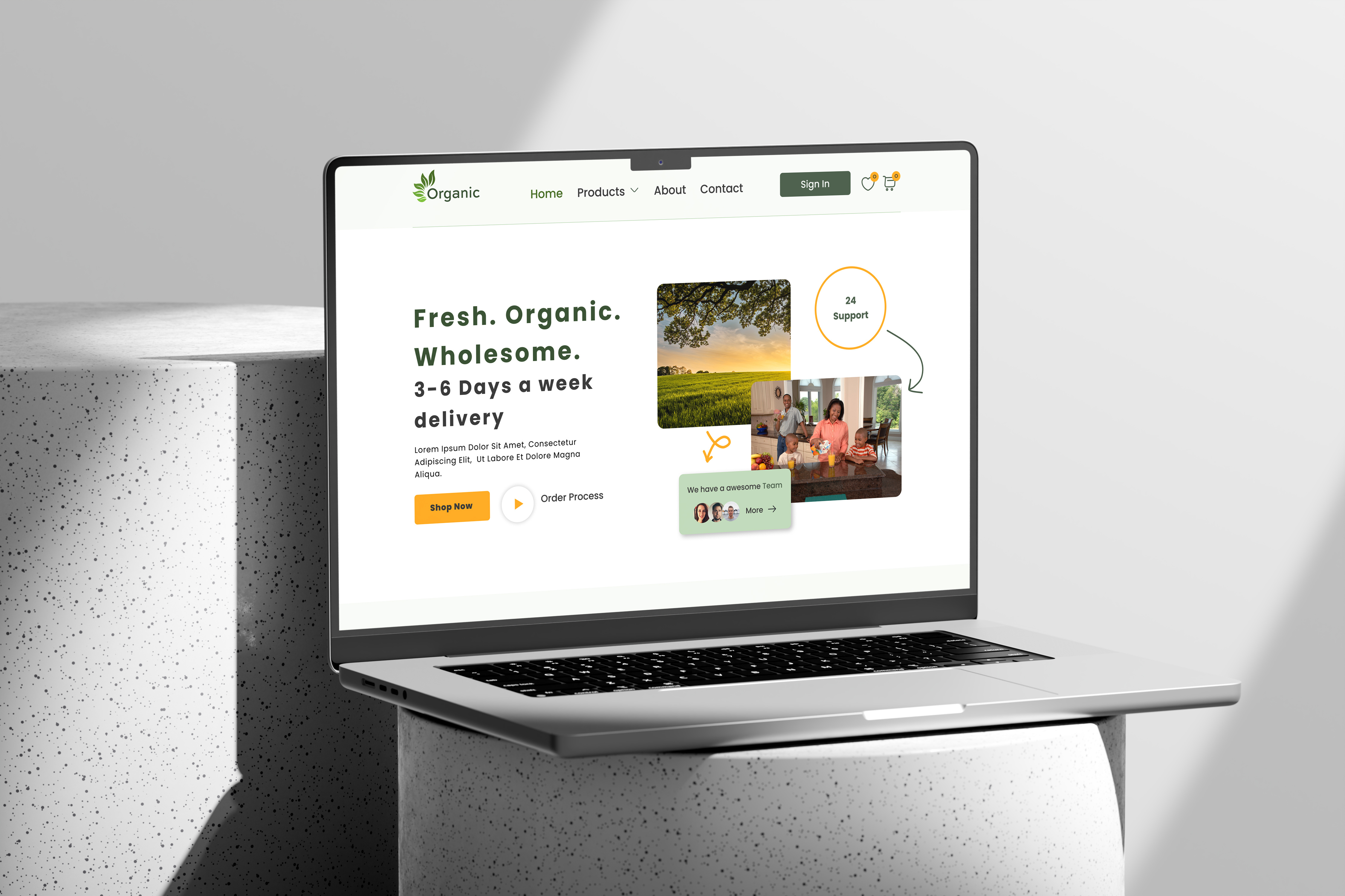 Organic web graphic design ui