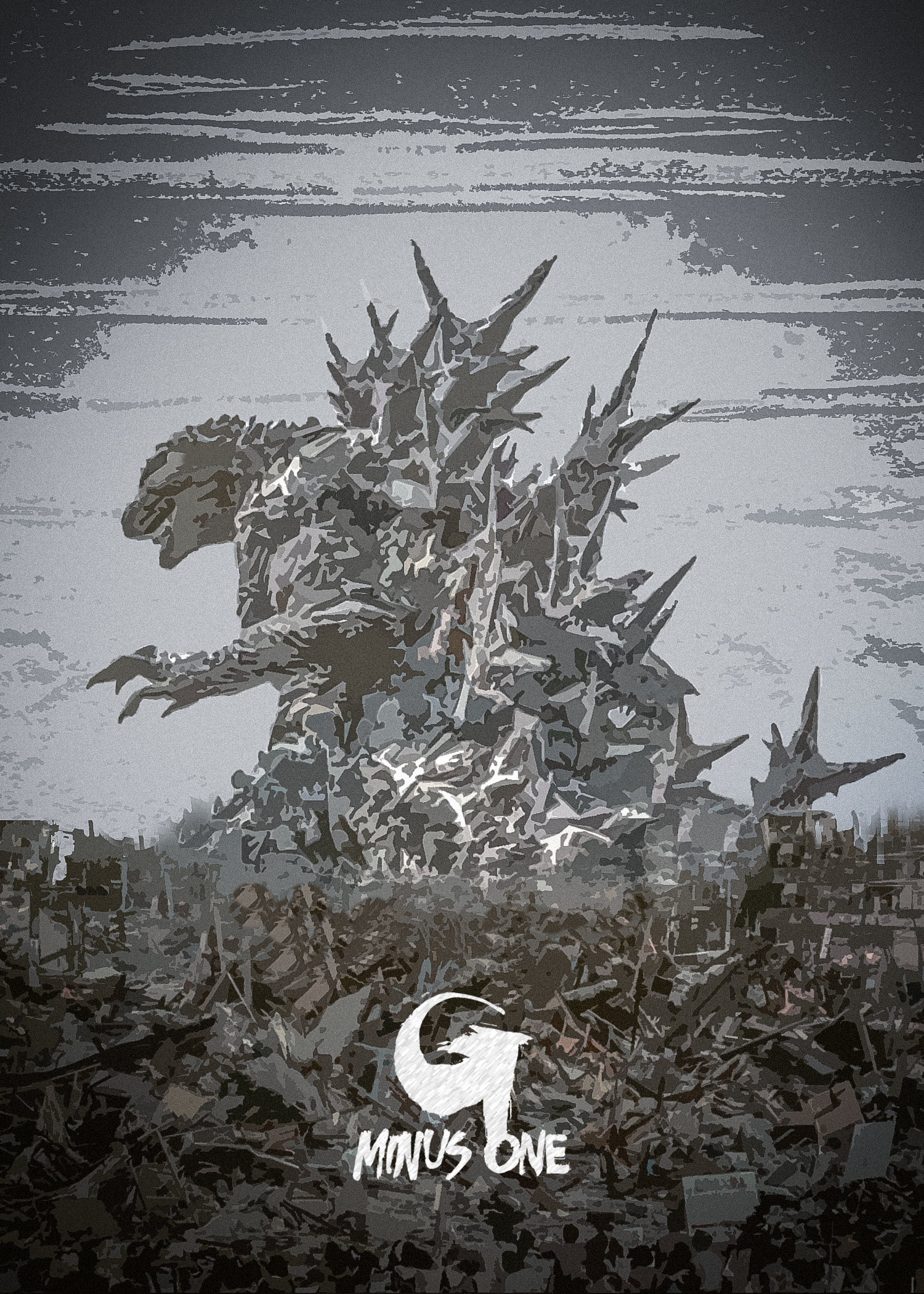 Godzilla Minus One Poster adobe photoshop film film poster films godzilla graphic design lightroom logo minimalist monster movie movie poster movies photoshop poster retro simple toho vignette vintage