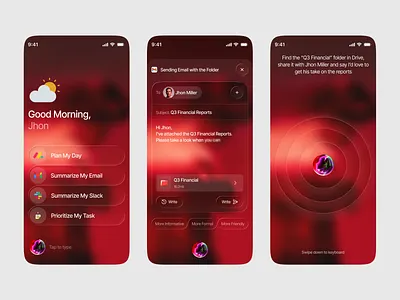 AI Productivity Mobile App UI ai assistant ai assistant app ai chatbot ai productivity automate your day branding concept gpt chat landing page machine learning messaging mobile mobile app mobile app design product design task made simple tech uiux web web app