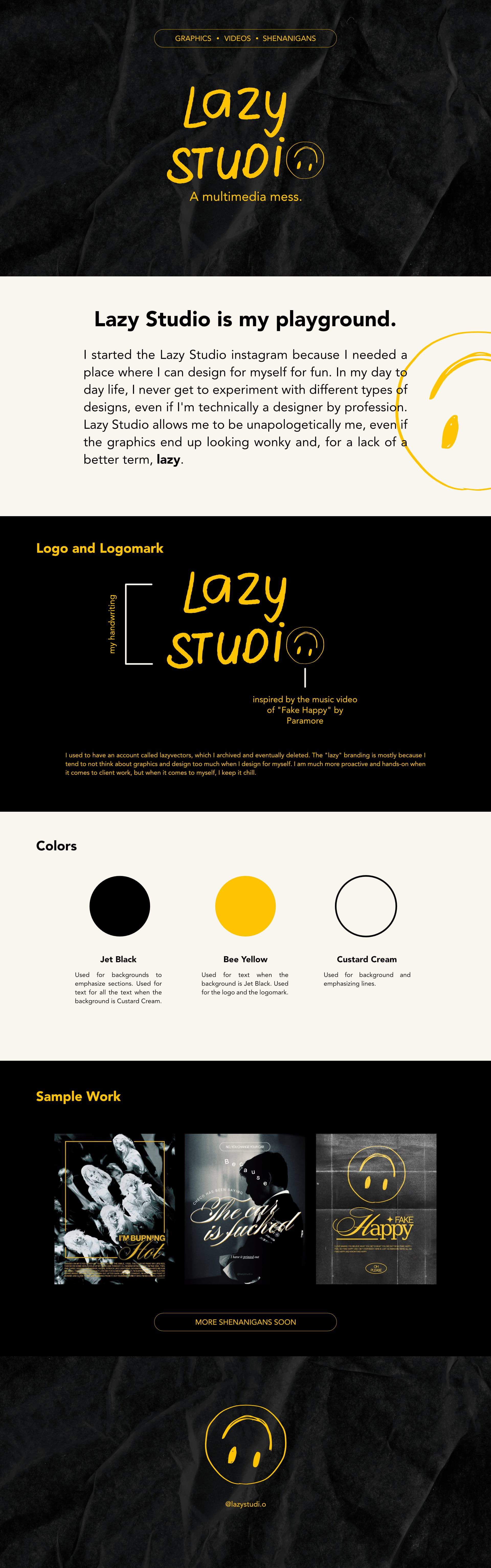 Lazy Studio | A Multimedia Mess and Playground branding graphic design multimedia portfolio