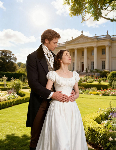 OLD FASHIONED Regency Romance cover art work graphic design historical romance regency