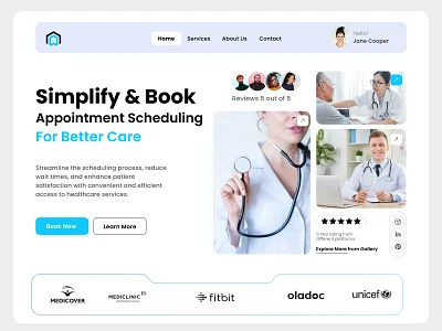 Hospital Website/ Landing Page booking website clean creative design doctor website doctor website design medical website design minimal mobile app mobile ui saas website ui design uxui website app website design